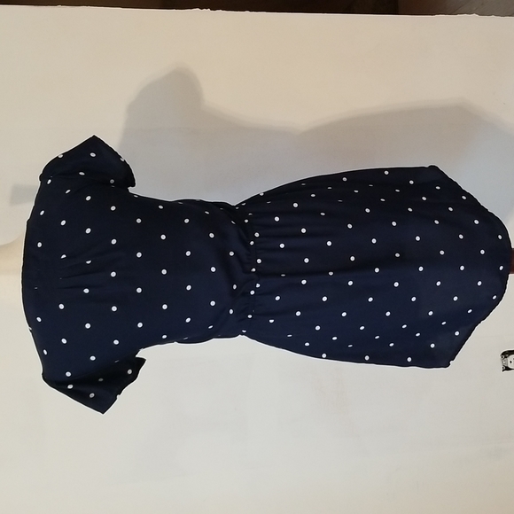 Kimchi blue navy blue polka dot button down dress - Picture 2 of 3